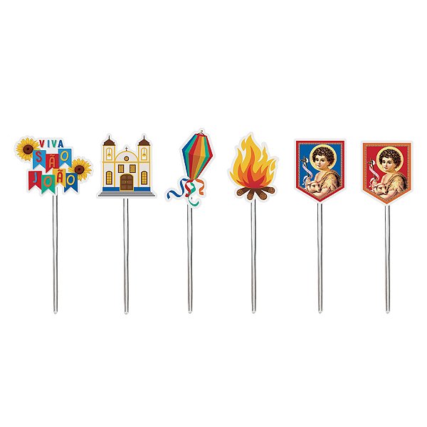 Pick Decorativo - Festa Junina São João - 12 unidades - Cromus - Rizzo