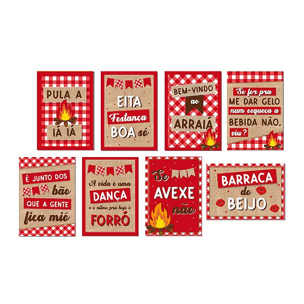 Cartaz Decorativo - Xadrez Junino - 8 unidades - Cromus - Rizzo