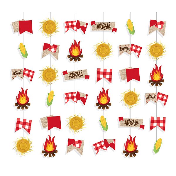 Cortina Decorativa - Xadrez Junino - 6 unidades - Cromus - Rizzo