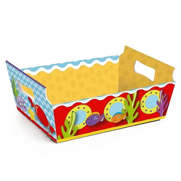 Mini Cesta Decorativa - Fundo do Mar  - 10 unidades - Cromus - Rizzo