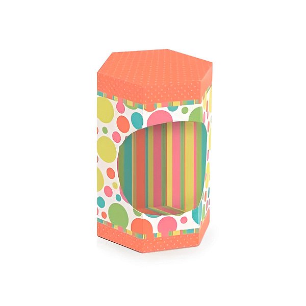 Caixa Sextavada para Ovos de 100g a 150g 8x10x7cm Coral - 10 unidades - Cromus - Rizzo