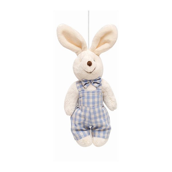 Coelho Xadrez Azul para Pendurar - 10cm - 1 unidade - Cromus - Rizzo