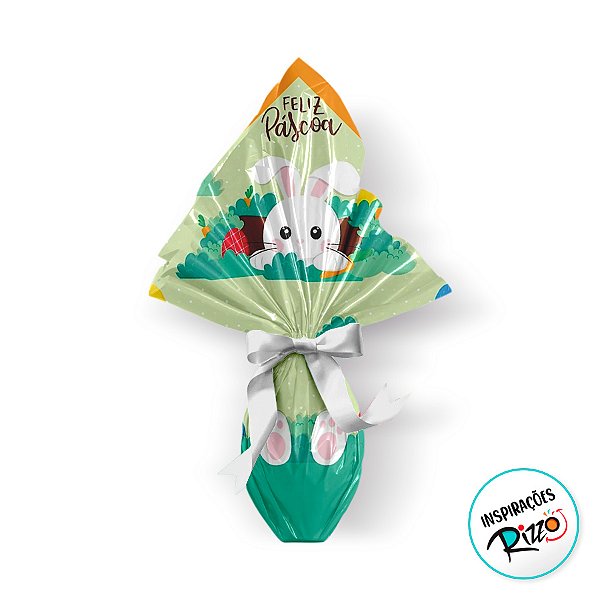 Saco Express 49x49cm para Ovos de 750g a 1kg - Coelho Sai da Toca - Laranja - 25 unidades - Cromus - Rizzo