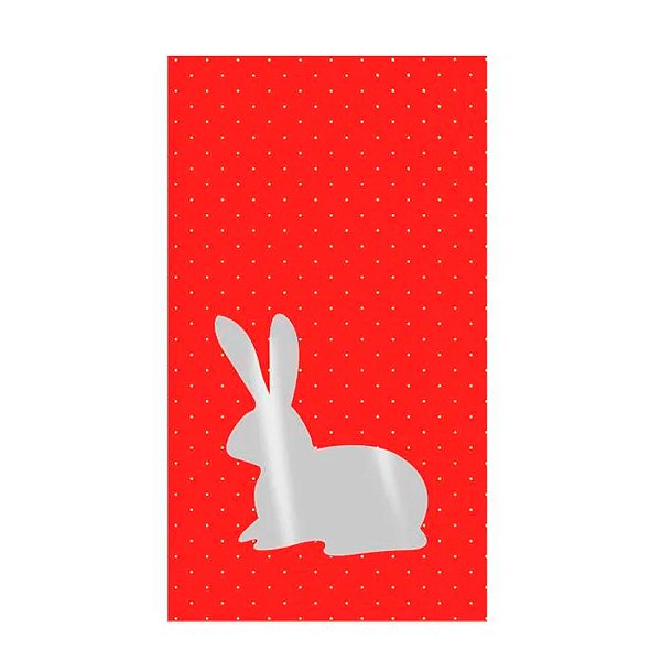 Saco Transparente Decorado - Silhueta Coelho - 11x19,5cm - 50 unidades - Cromus - Rizzo