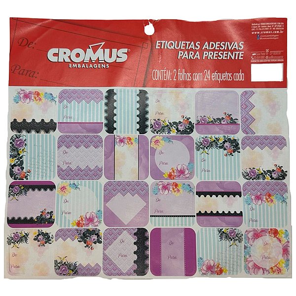 Cartela Adesiva - Antonieta - 2 unidades - Cromus - Rizzo