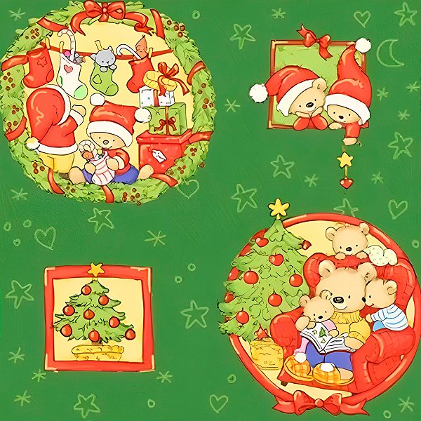 Folha Metalizada - Natal em Família - 69x89cm - 100 unidades - Cromus - Rizzo