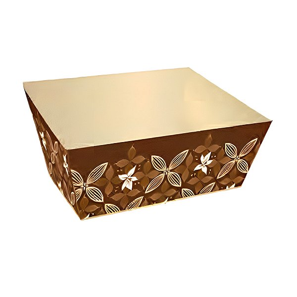 Cesta de Cartão Trapezio - Cacau - 19x13x8cm - 1 unidade - Cromus - Rizzo