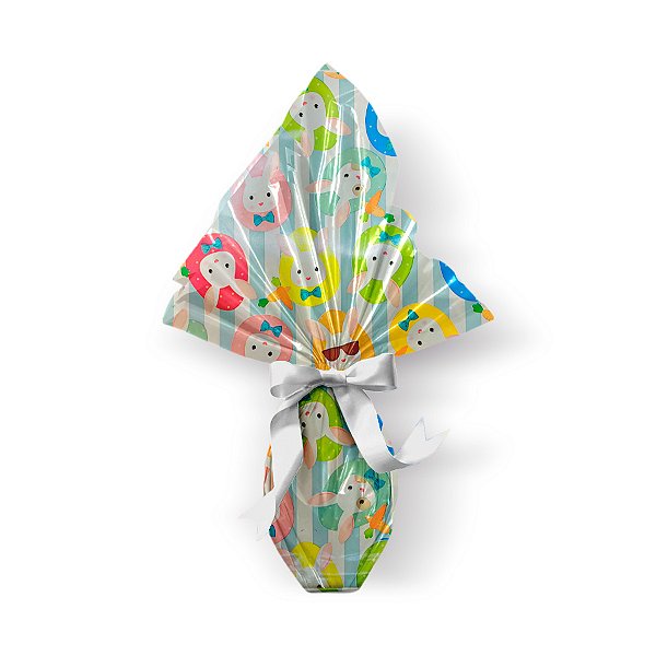 Folha para Ovos de Páscoa Double Face Coelhinhos Listras 69x89cm  - 5 unidades - Cromus - Rizzo
