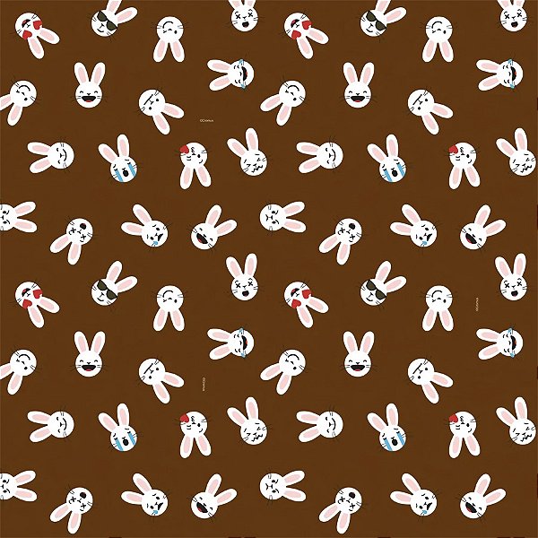 Folha para Ovos de Páscoa Metalizado Coelhinhos Marrom 69x89cm  - 5 unidades - Cromus - Rizzo
