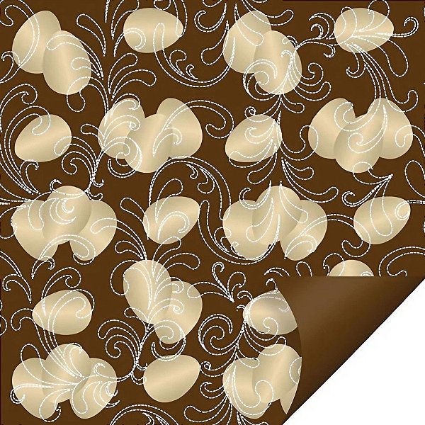 Folha para Ovos de Páscoa Double Face Ovos de Ouro Marrom 69x89cm  - 5 unidades - Cromus - Rizzo