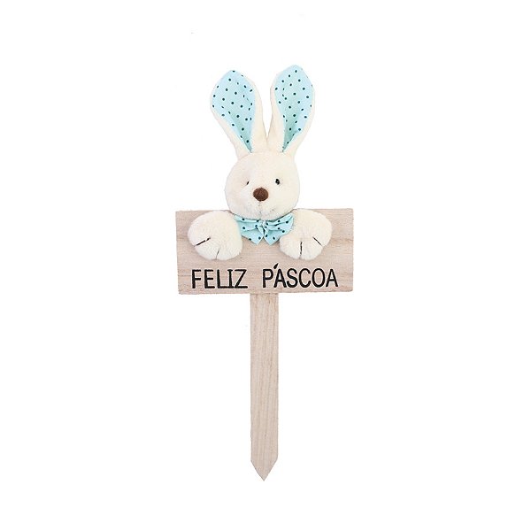Placa Feliz Páscoa - Azul - 22cm - 1 unidade - Cromus - Rizzo