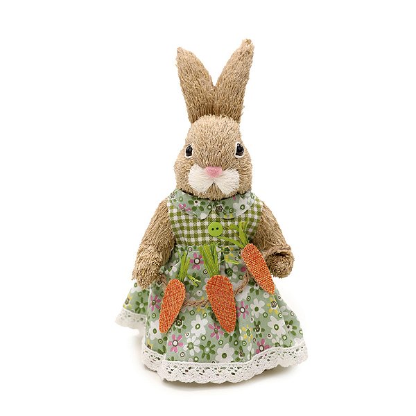 Coelho Decorativo Estampa Verde de Páscoa - 29cm - 1 unidade - Cromus - Rizzo