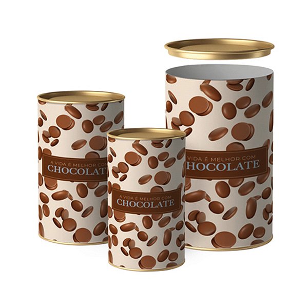 Lata para Ovo de Páscoa Rígida - A Vida é Melhor com Chocolate - 1 unidade - Cromus - Rizzo