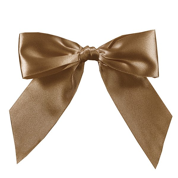 Laço Perfeito de Fita de Cetim com Lacre Prático - Capuccino - G 11x13cm - 3 unidades - Cromus - Rizzo