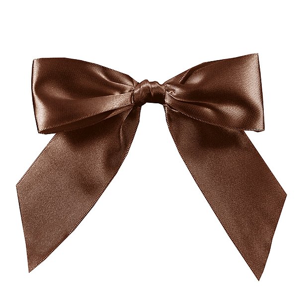 Laço Perfeito de Fita de Cetim com Lacre Prático - Marrom - G 11x13cm - 3 unidades - Cromus - Rizzo