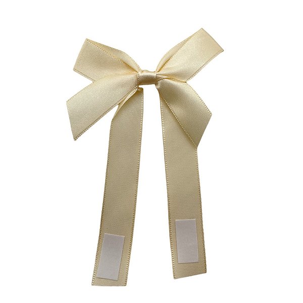 Laço Perfeito de Fita de Cetim com Adesivo - Marfim - G 7x21,5cm - 3 unidades - Cromus - Rizzo