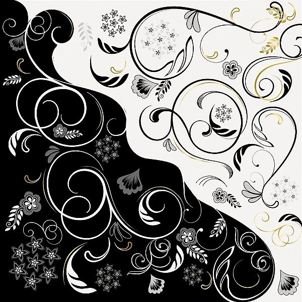 Saco Express 44x44cm para Ovos de 500g a 750g - India Preto e Branco - 5 unidades - Cromus - Rizzo