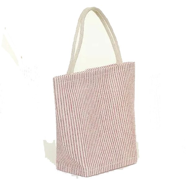 Mini Bolsinha de Tecido com Fundo Retangular - Listrada Vermelha - 1 unidade - Cromus - Rizzo