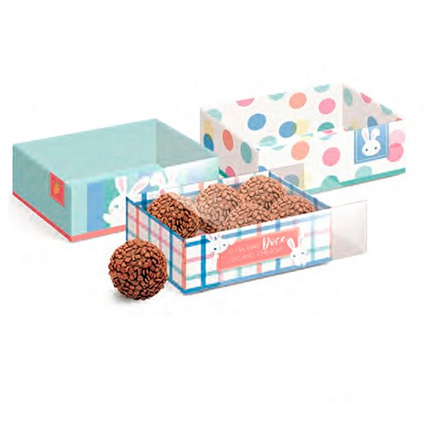 Caixa Luva com Tampa Cristal - Os Coelhinhos Sortido - 1 unidade - Cromus - Rizzo