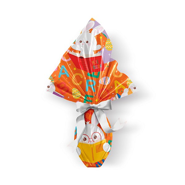 Saco Express 24x24cm para Ovos de 100g a 150g - ABC Laranja - 25 unidades - Cromus - Rizzo