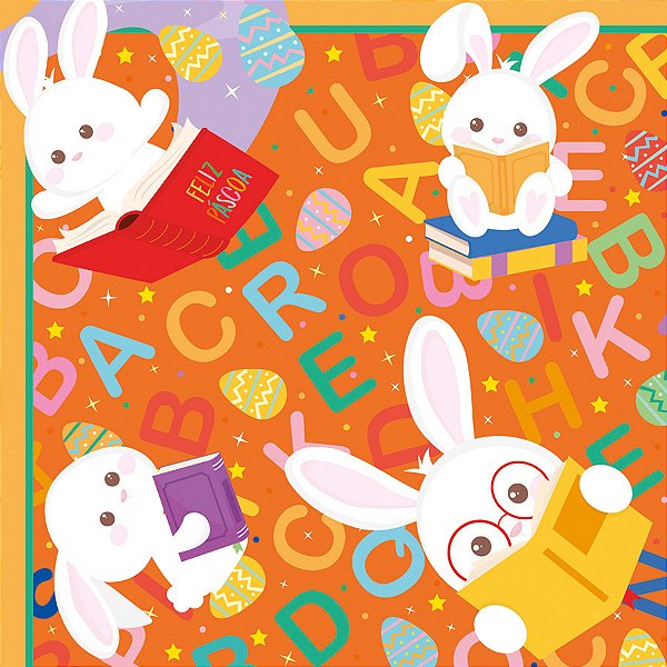 Saco Express 24x24cm para Ovos de 100g a 150g - ABC Laranja - 5 unidades - Cromus - Rizzo