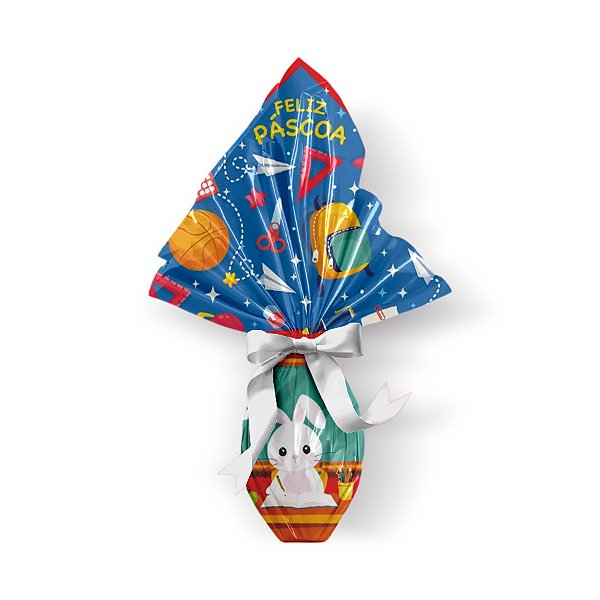 Saco Express 24x24cm para Ovos de 100g a 150g - ABC Azul - 25 unidades - Cromus - Rizzo