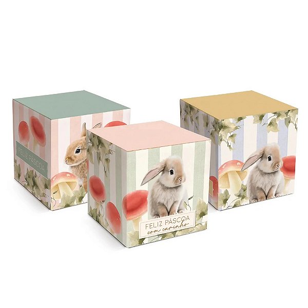 Caixa Cubo - Páscoa Breeze - 10 unidades - Cromus - Rizzo