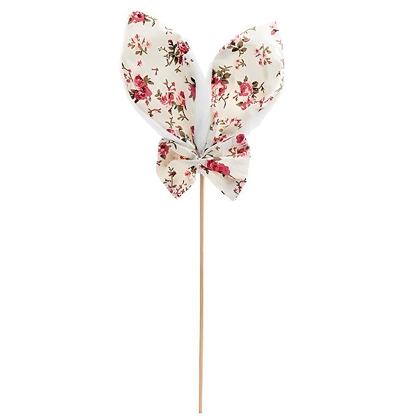 Pick de Páscoa Orelhas Florais - Branco Pastel - 1 unidade - Cromus - Rizzo