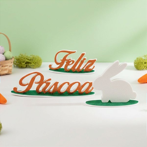 Kit Enfeite Impresso em EVA - Feliz Páscoa - 1 unidade - Cromus - Rizzo