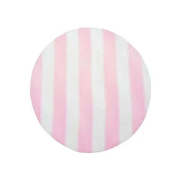 Capa para Sousplat 30cm - Listras Rosa e Branco - 1 unidade - Cromus - Rizzo