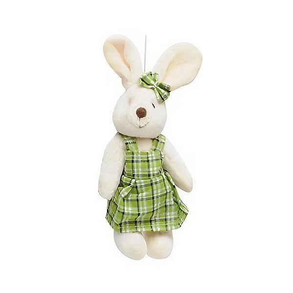Coelho Xadrez Verde para Pendurar 15cm - 1 unidade - Cromus - Rizzo