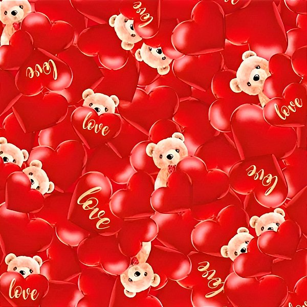 Saco para Presente Decorado - Amoroso - Cromus - Rizzo