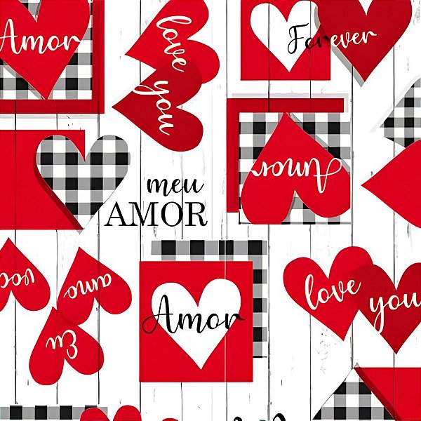 Saco para Presente Decorado - Meu Amor - Cromus - Rizzo