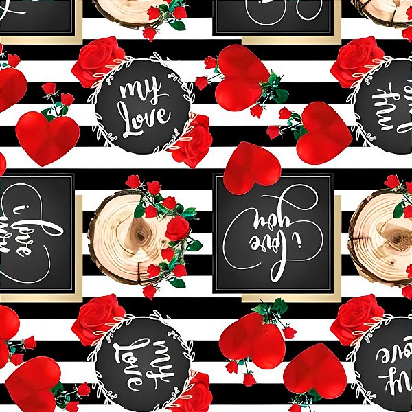 Saco para Presente Decorado - Amor Meu - Cromus - Rizzo