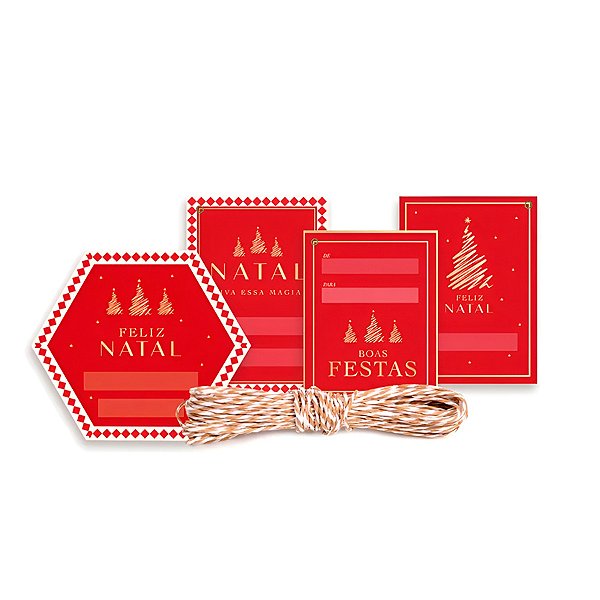 Kit Fechamento de Natal para Presente - Boas Festas - 7,5x6cm 4m - 1 unidade - Cromus - Rizzo