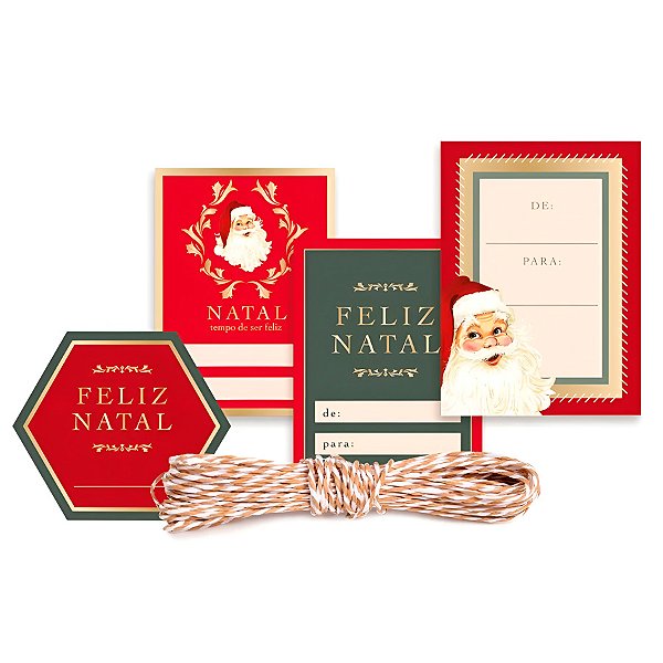 Kit Fechamento de Natal para Presente - Noel Vitoriano - 7,5x6cm 4m - 1 unidade - Cromus - Rizzo