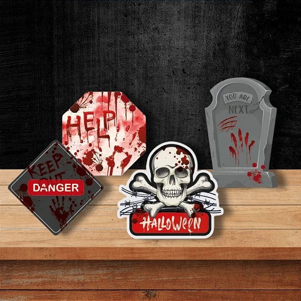 Decoração de Mesa - Help Halloween - 4 unidades - Cromus - Rizzo