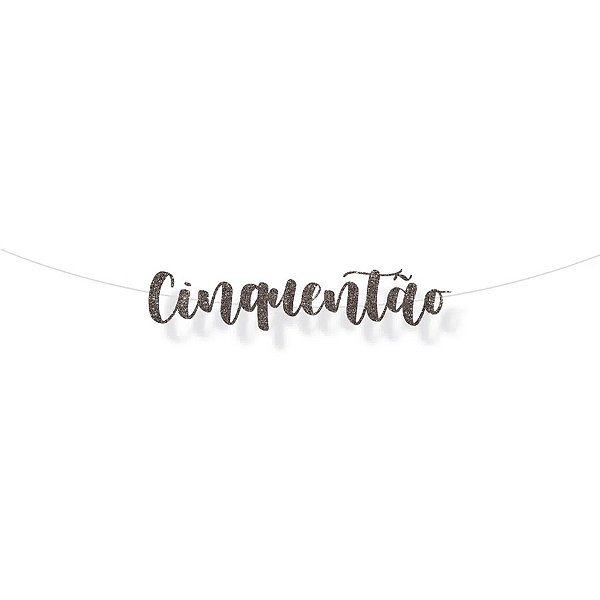 Faixa decorativa "Cinquentao" Glitter Preto - 1 unidade - Cromus - Rizzo