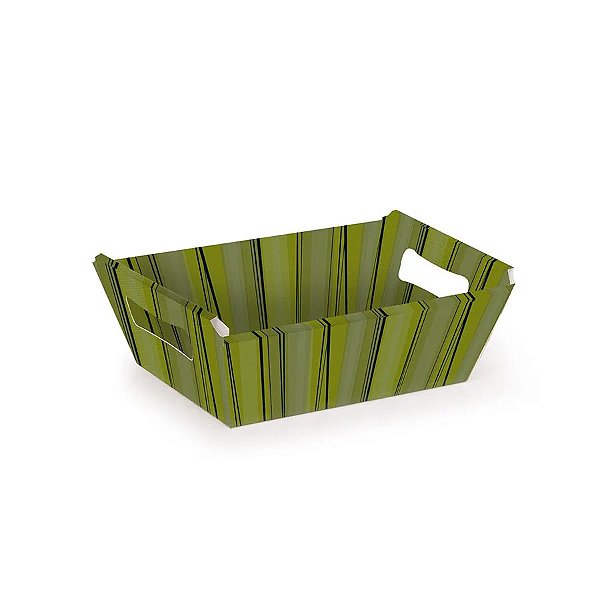 Cesta de Papel Cartão - Bambu Verde - 1 unidade - Cromus - Rizzo