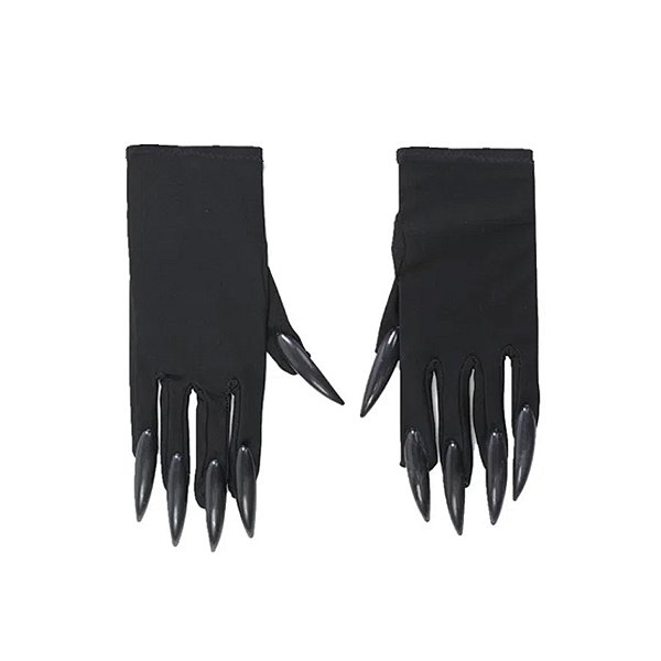 Luva Com Unha Postiça - Preto - Halloween - 1 unidade - Cromus - Rizzo