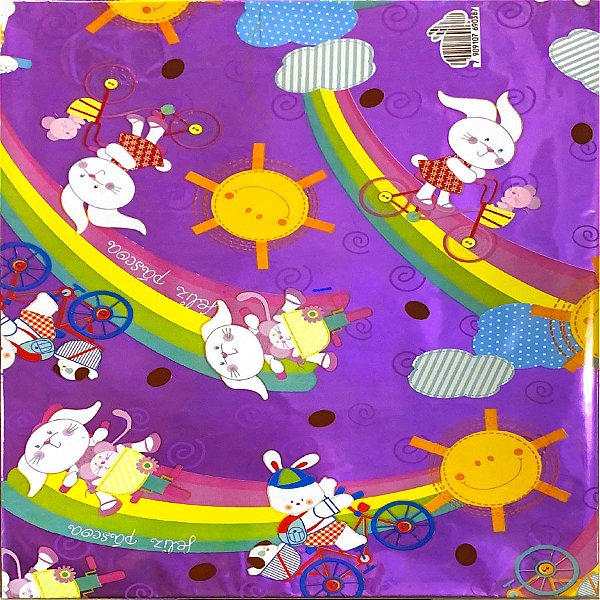 Folha para Ovos de Páscoa Metalizado Arco-irís Lilás 69x89cm - 5 unidades - Cromus - Rizzo