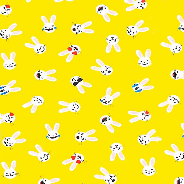 Folha para Ovos de Páscoa Metalizado Coelhinhos Amarelo 69x89cm - 5 unidades - Cromus - Rizzo
