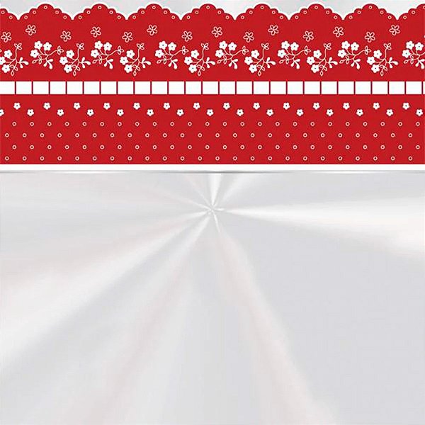 Saco Transparente Bordado Inglês Vermelho - 45x59cm - 25 unidades - Cromus - Rizzo