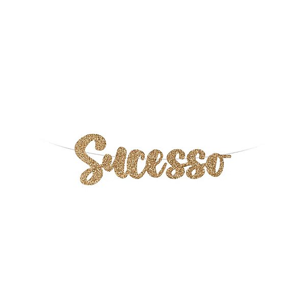 Faixa Decorativa "Sucesso" Glitter Dourado - 1 unidade - Cromus - Rizzo