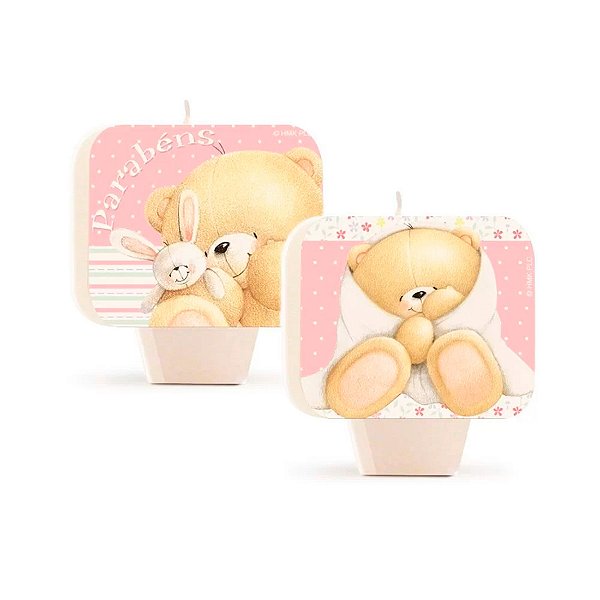 Vela Plana Dupla Face Rosa - Forever Friends - 1 unidade - Cromus - Rizzo