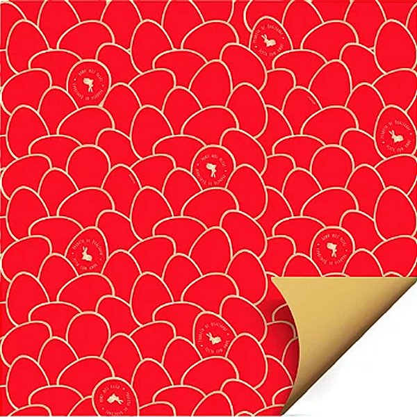 Folha para Ovos de Páscoa Double Face Astral Vermelho 69x89cm - 5 unidades - Cromus - Rizzo
