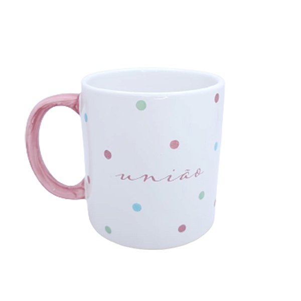 Caneca Color Dots Rosa União 300 ml - 1 unidade - Cromus - Rizzo