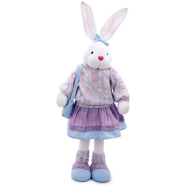 Coelho Decorativo Grande Moletom Lilas - 1 unidade - Cromus Páscoa - Rizzo