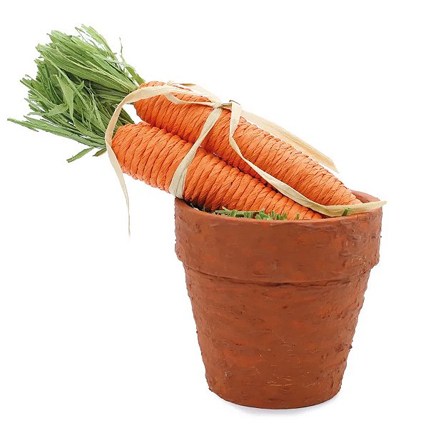Vaso Decorativo Com Cenouras - 1 unidade - Cromus Páscoa - Rizzo