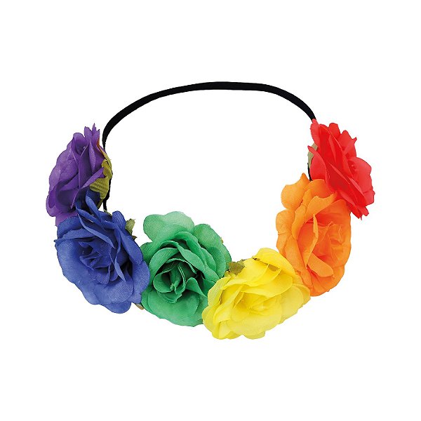 Tiara Carnval Flores - Arco-irís - 1 unidade - Cromus  - Rizzo